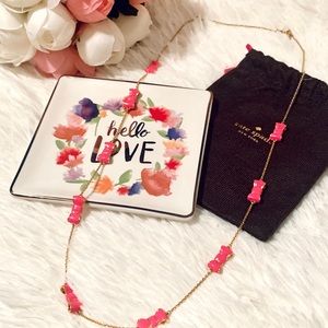 Kate Spade hot pink Take a Bow necklace